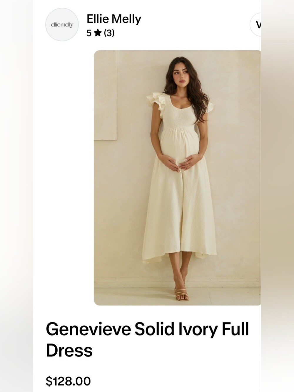 NWT elliemelly Maternity Maxi Dress Small 100% cotton Med - Picture 2 of 10